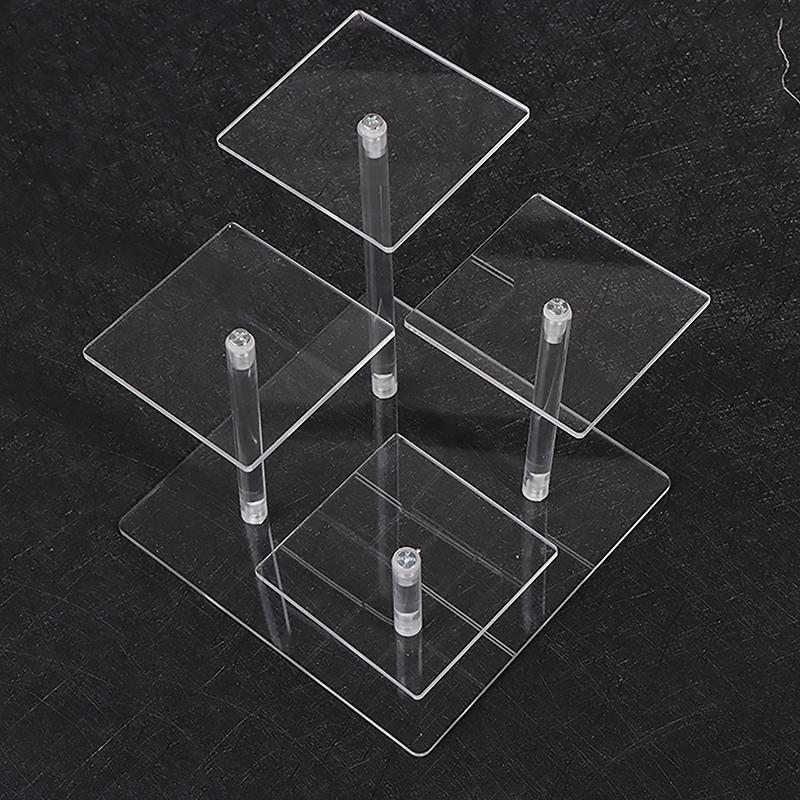 4 Layers Square Transparent Removable Acrylic Display Stand Holder Rack Kit Blind Box Display Stand Jewelry Holder Shelf