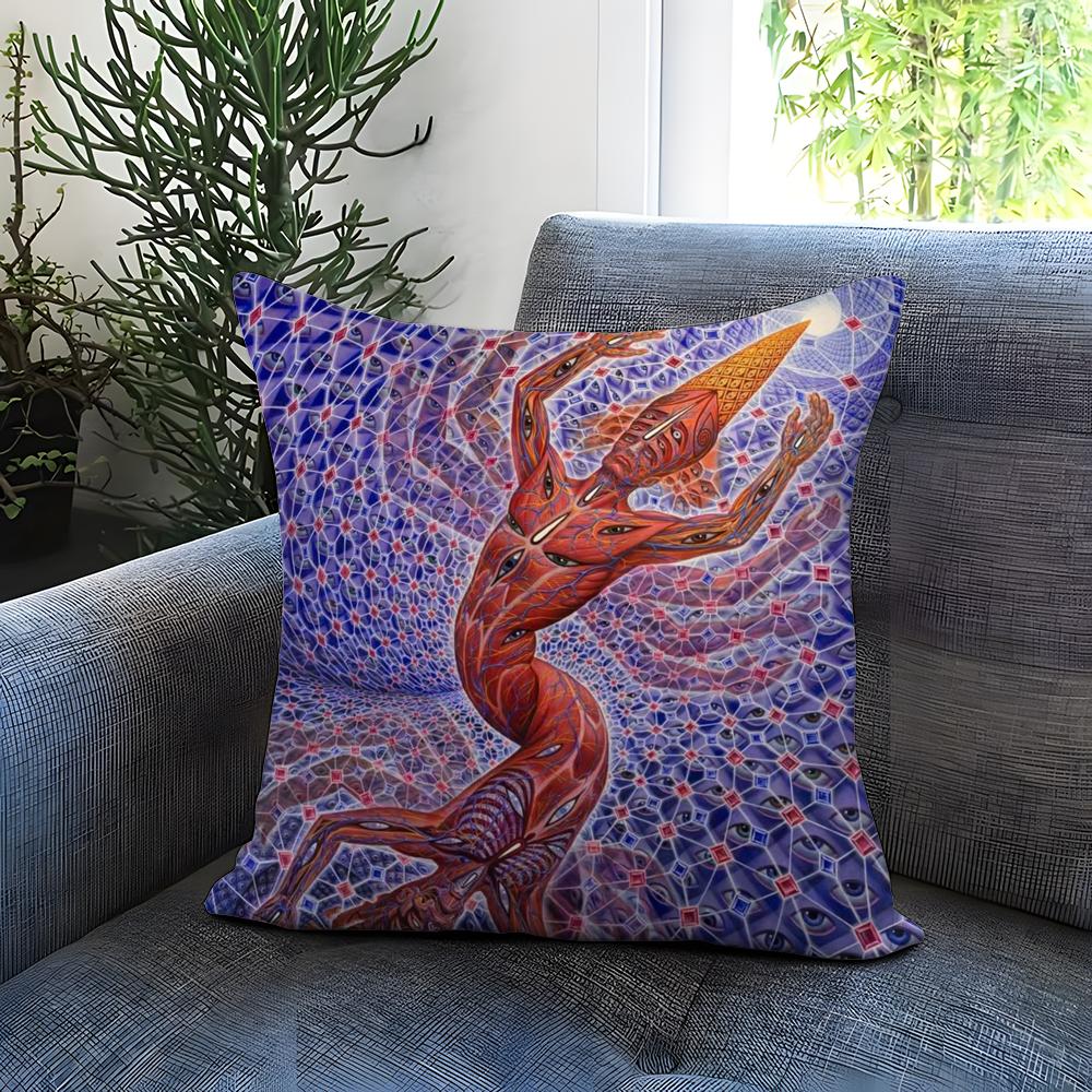 A-Alex GreyS Art Cushion Cover Comfortable Reversible Pillow Cover Ideal for Car Sofa Bedroom & Beyond