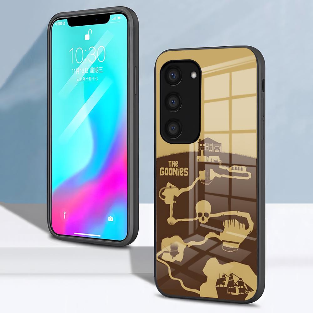 Чехол для телефона The Goonies для Samsung S26 S25 S24 FE S23 S22 S21 Plus S20 Ultra Note20Ultra Черная стеклянная крышка