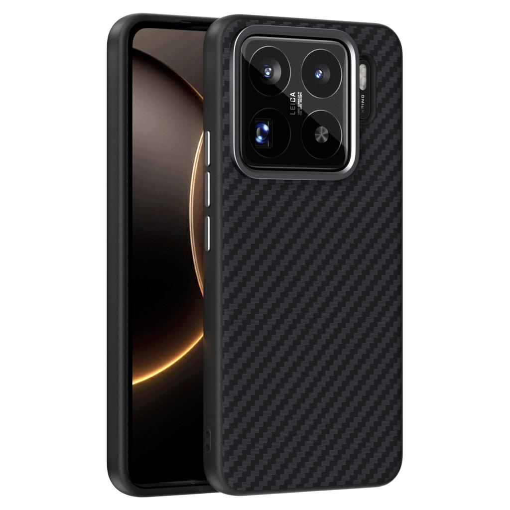 ABEEL Чехол для Xiaomi 15S Pro, совместимый с MagSafe, задняя крышка с текстурой углеродного волокна