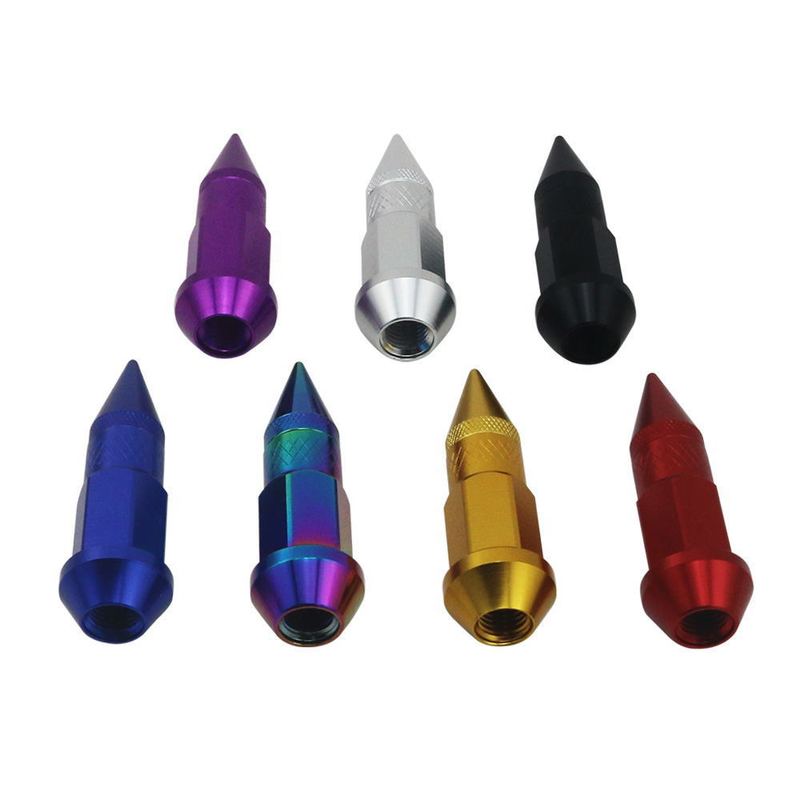 20PCS Bullet Style Lug Nuts - Cone Seat Anti-Theft Locking Nuts, Colorful Aluminum Wheel Nuts for Car SUV