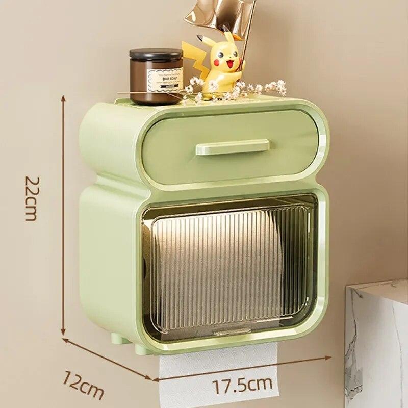 Коробка для салфеток, полка для хранения туалетной бумаги, водонепроницаемая настенная подвеска для рулонной бумаги, неперфорированная полка для салфеток для хранения туалетной бумаги