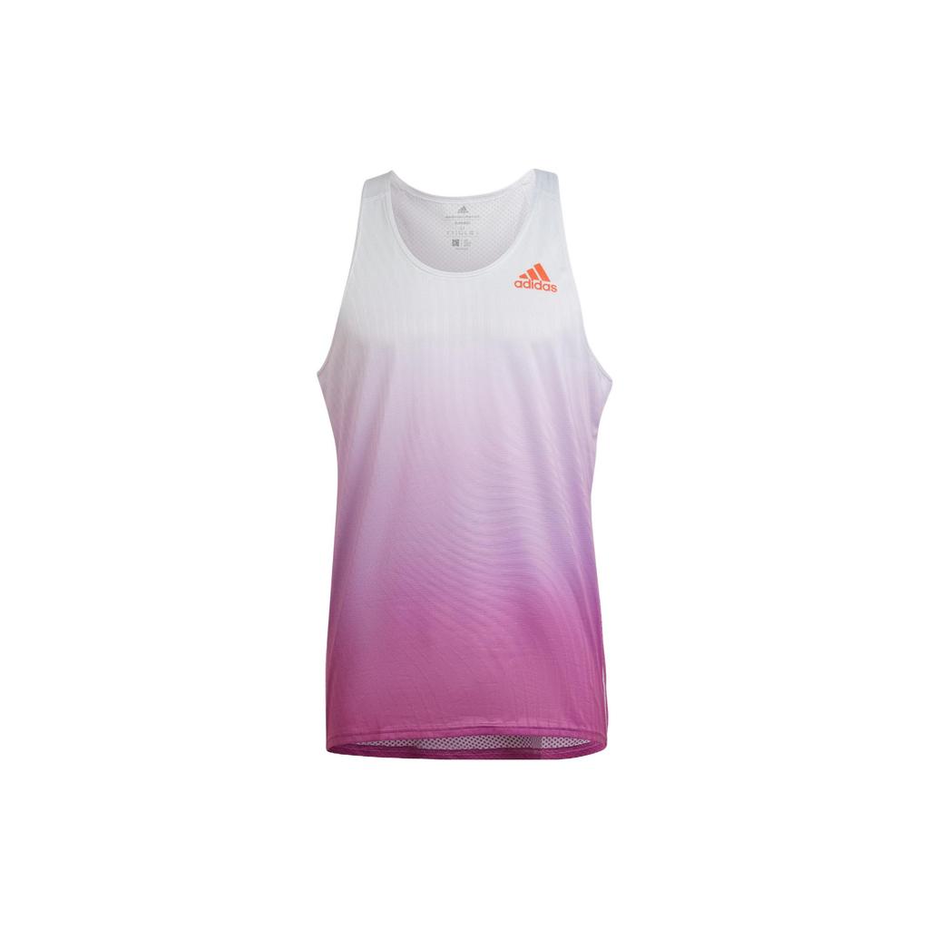 Adidas Reflective Logo Crew Neck Running Tank Top Men Tops Purple HK9512
