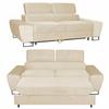 Sofa Couch Bosso Living Room Family Furniture Beige Velvet Reg Headrest