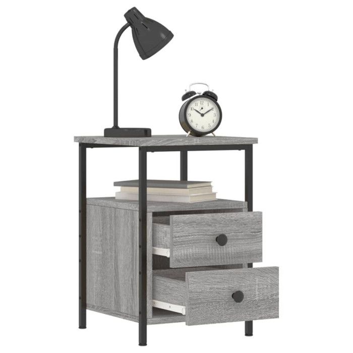 VidaXL Bedside Tables 2 Pcs Sonoma Grey 34x35.5x50cm Engineered Wood 826020
