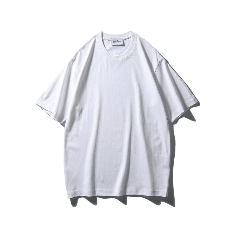 American Heavy Weight Heavy Weight Short Sleeve T-Shirt Men 2024 New Arrival Fashion Trendy Brand Summer Export Export White T-shirt