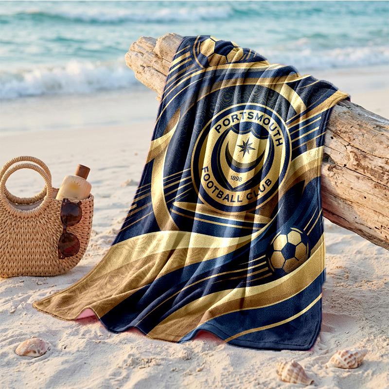 Portsmouth FC Print Microfiber Beach Towel Quick Dry Absorbent Large Towel For Beach Swimming Travel
