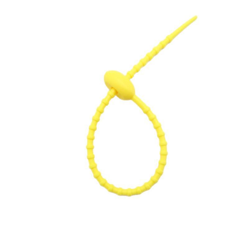 Multicolor TPR Silicone Zip Ties: Elastic Self-Locking, Reusable Cable Organizers & Keychain Pendants.