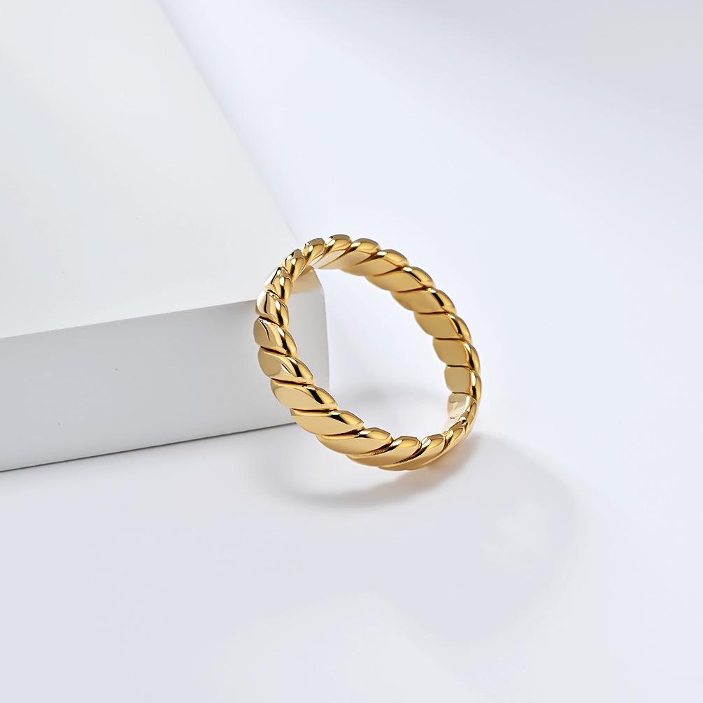 New Geometric Simple Stainless Steel Ring for Women Gold Plated Jewelry
