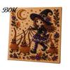 Whimsical Ghost And Pumpkin Art Halloween Faux Pearl Kit, Cute Skeleton Painting Handmade Gift for Craft Lovers DIY 3D Kit Adults, Fall Home