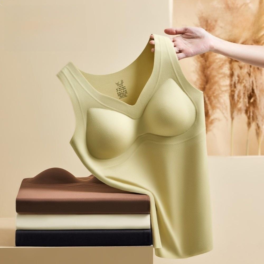 with Chest Pad Thermal Vest Underwear Bottoming Camisole Breathable Heating Vest Top Autumn Winter