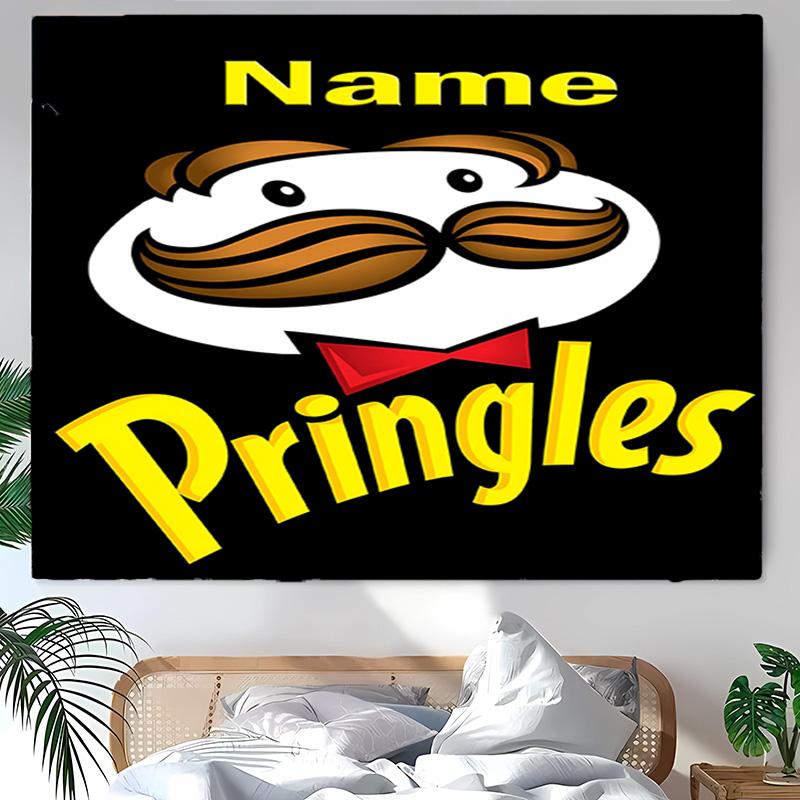 Personalized Pringles Background Tapestry,Custom Name Birthday Party,Multifunctional Wall Decoration for Home Decor,Various Occasions