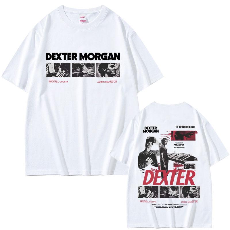 2025 Summer Bestselling Dexter Morgan Bay Harbor Butcher Tshirt Summer Unisexs Retro Oversized 100 Pure Cotton Printed Tshirt