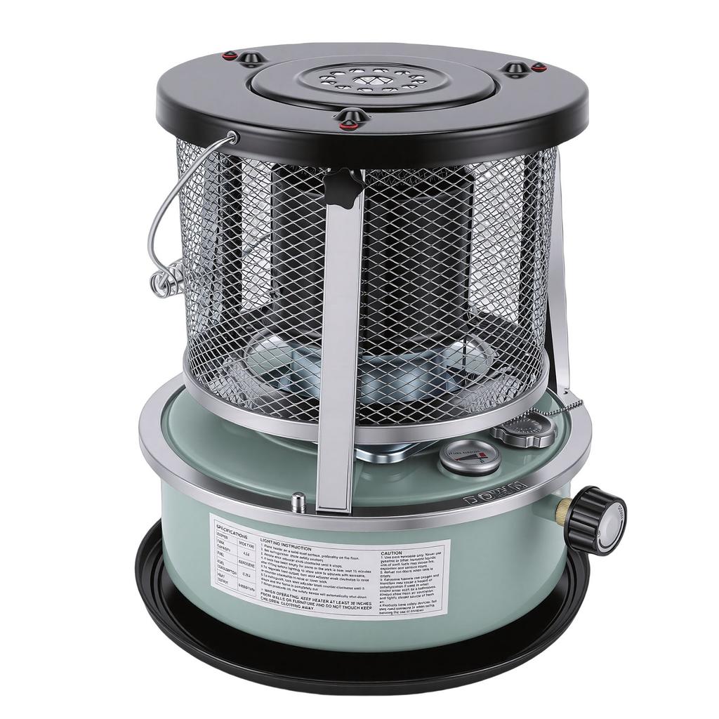 Indoor Outdoor Kerosene Heater 2.6KW Adjustable Height Non Electric Portable 2 in 1 Stove Heater for Camping Garage