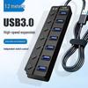 USB 3.0 Seven-Port Hub with Independent Switches and Power Supply for Desktop Computers