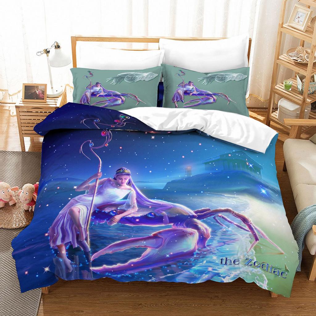Cartoon Digital Printing Twelve Constellations Duvet Set Bedding Two Or Three-Piece Set