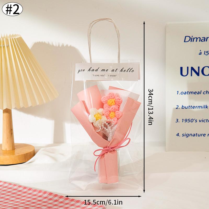 Мини-вязаный букет для подруги, креативный подарок на день рождения ко Дню святого Валентина, искусственный небольшой букет, подарок на свадьбу