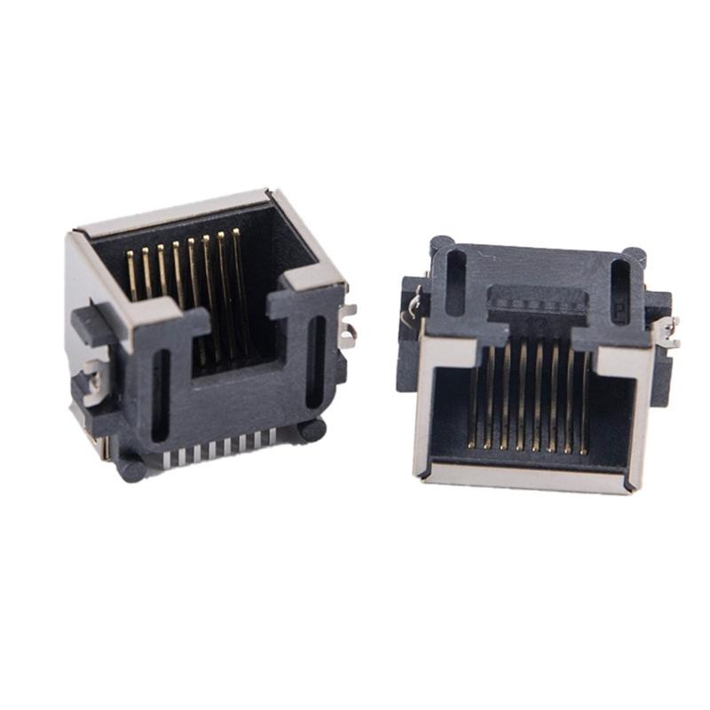 Pack Of 10Pcs RJ45 Ethernet Female Jacks Socket Metal Shielding SMTs Mount For Networking Devices PCB Replacement H=8.6