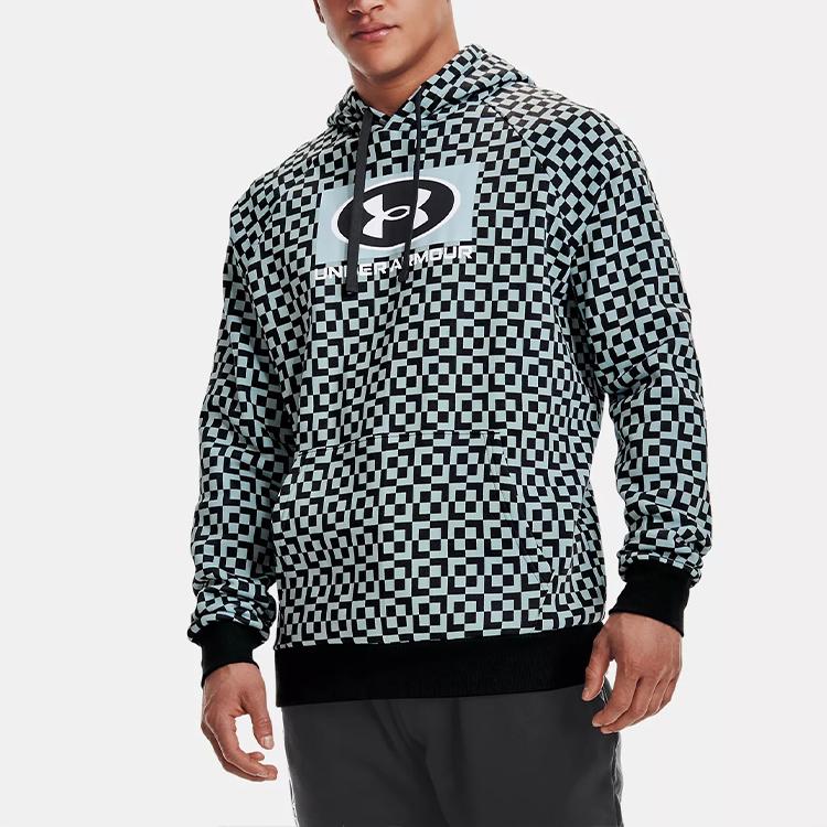 Under Armour Rival Hps Casual Sports Printed Fleece Hoodie Men Hoodies Ocean-Blue 1368351-478