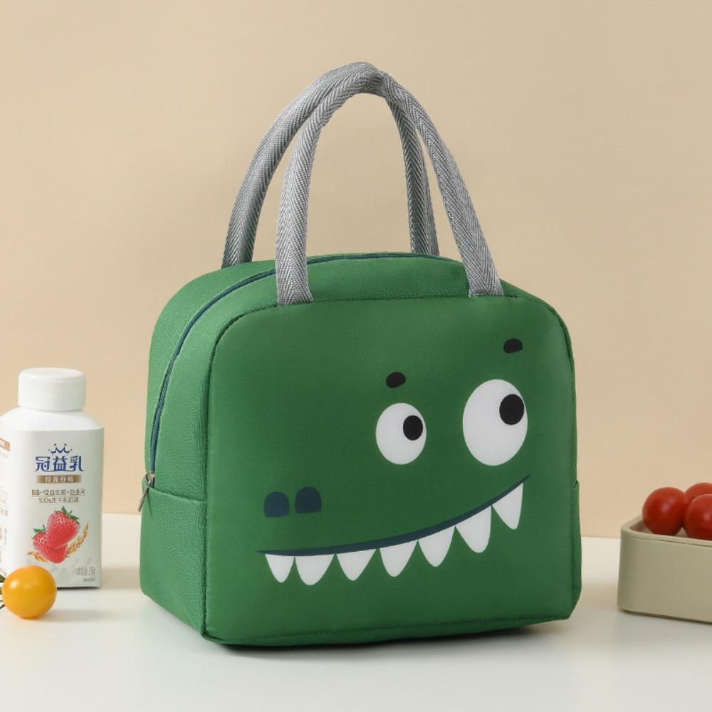 Cartoon Animals Pattern Lunchbox Bag Aluminum Foil Lining Lunch Box Handbag School