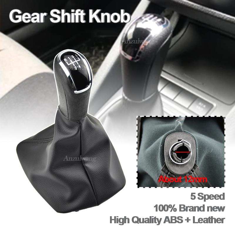 For Skoda Fabia MK1 1999 2000 2001 2002 2003 2004 2005 2006 2007 2008 Car-Styling 5 Speed Gear Stick Shift Knob Leather Boot