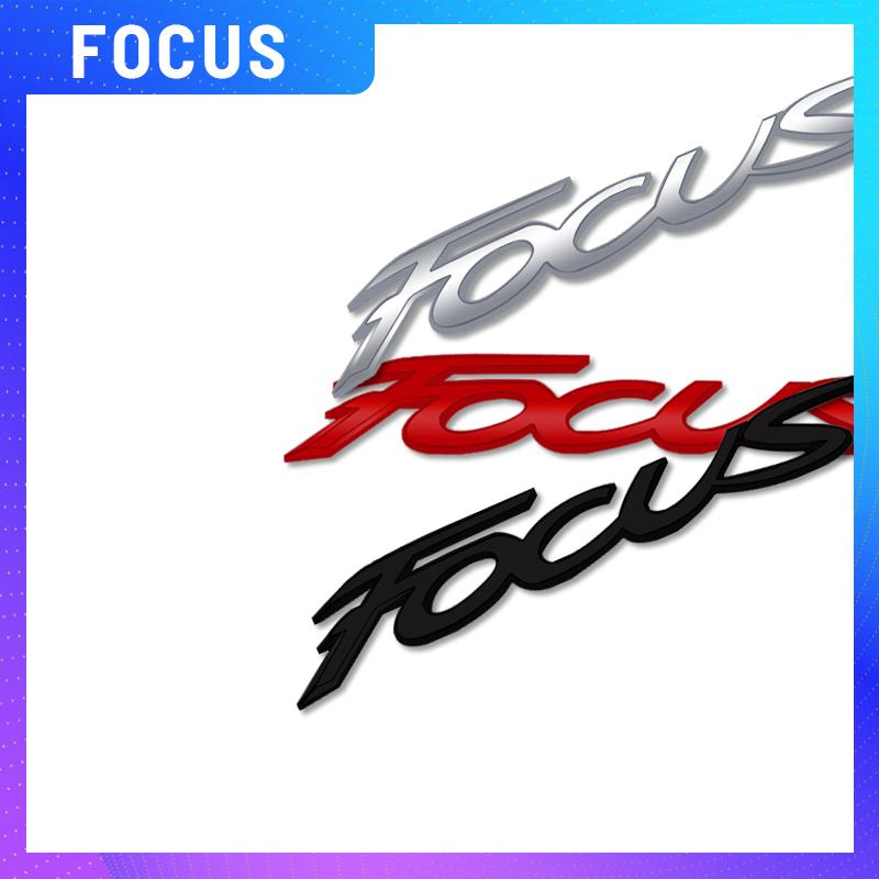AJH1 1PCS Metal For Ford Focus Logo Glossy black Red Emblem Car Rear Trunk Sticker Decoration Badge Styling Accessories
