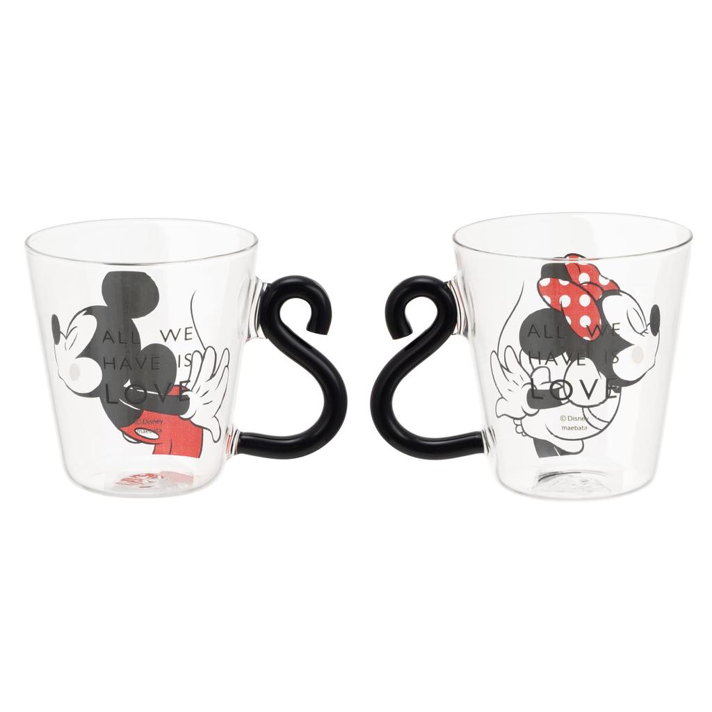 Maebata Mug Disney Mickey Friends Mug Pair Heat Resistant Glass 290ml Gift Present Special Box 52159 &