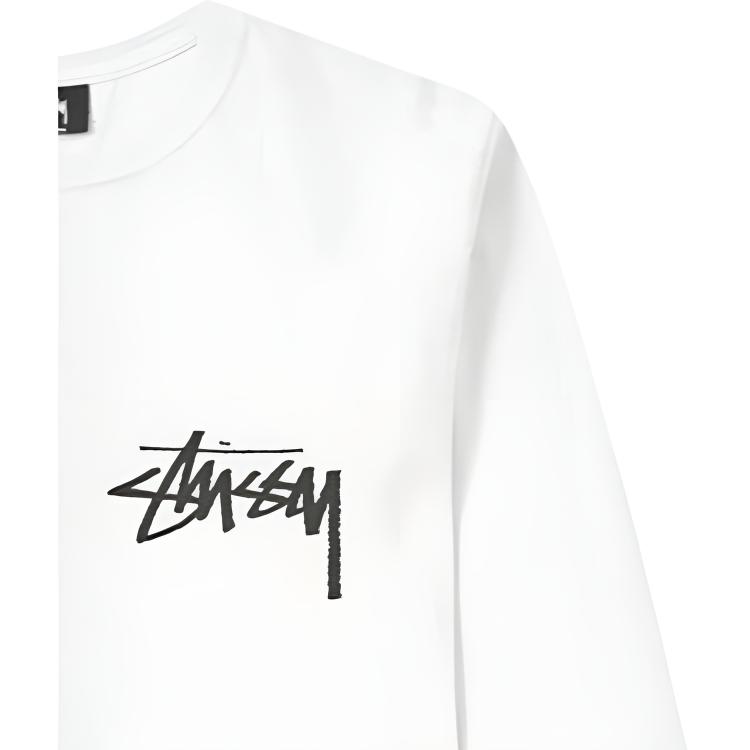 Stussy Базовая футболка с длинным рукавом, окрашенная пигментом, натуральная, мужская, топ, кремовый 1994326-NATU