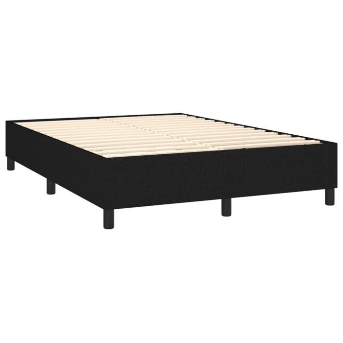 Maison Exclusive - Sommier à lattes de lit avec matelas Noir 140x200 cm Tissu