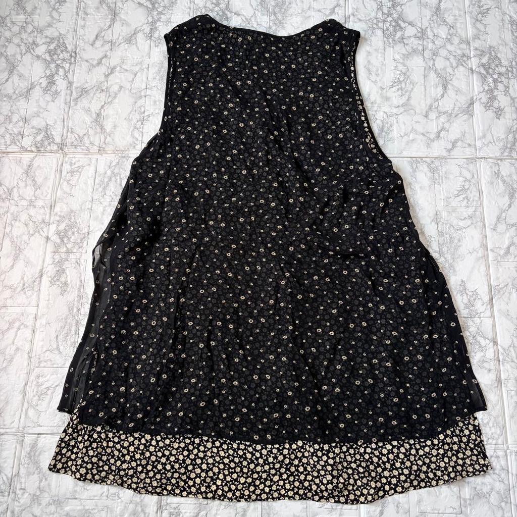 Used Alba Retro Floral Sheer Layered Blouse Tunic Plus Size