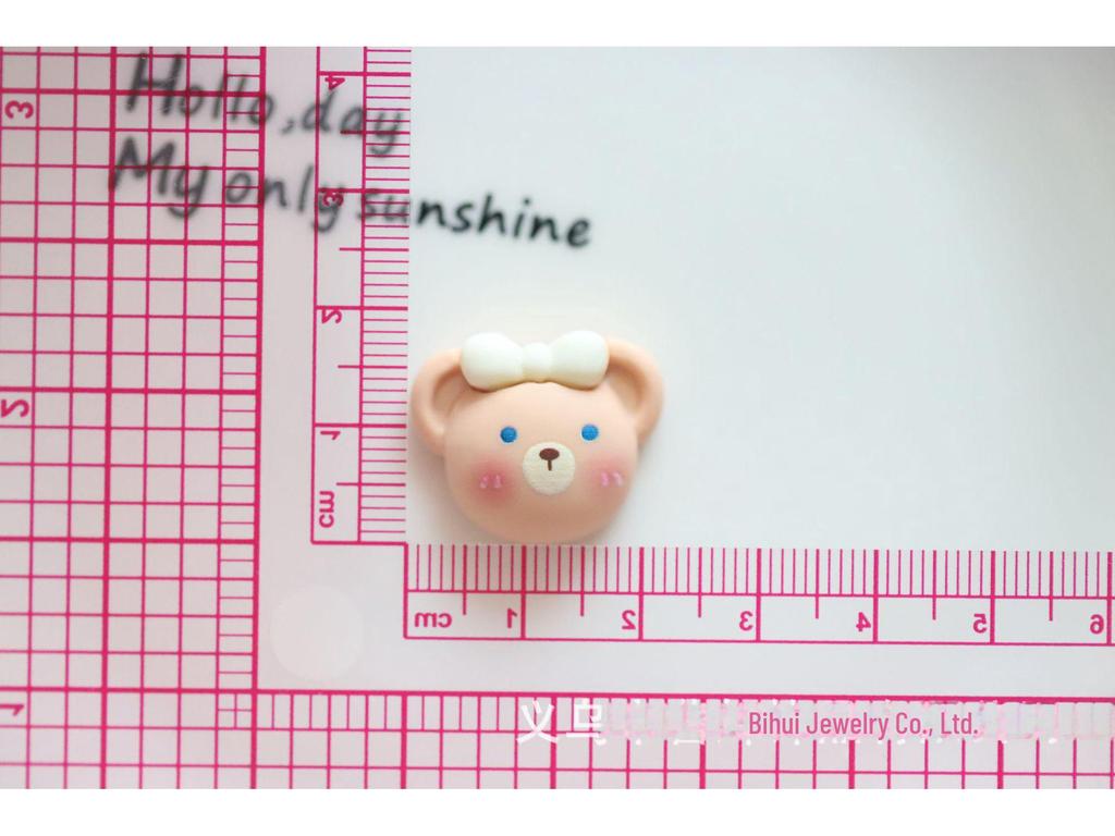 Adorable Animal Bear Cartoon Resin Accessories: DIY Mobile Phone Case, Hairpin, Headdress, Magnet, Cream Glue.