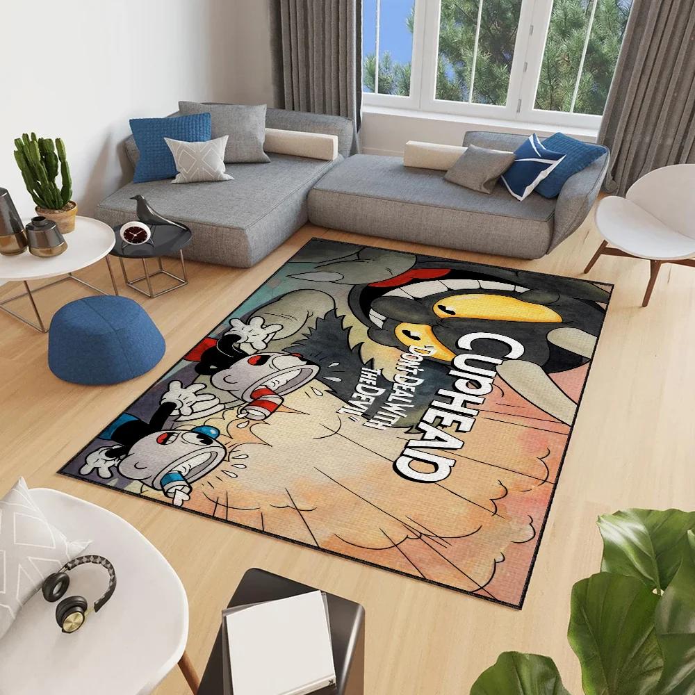 s-Spiel Door Mat Cartoon Anti-Slip Kitchen Bedroom Handmade Tufted Rug Carpet Living Room Entrance C-Cuphead Decoration