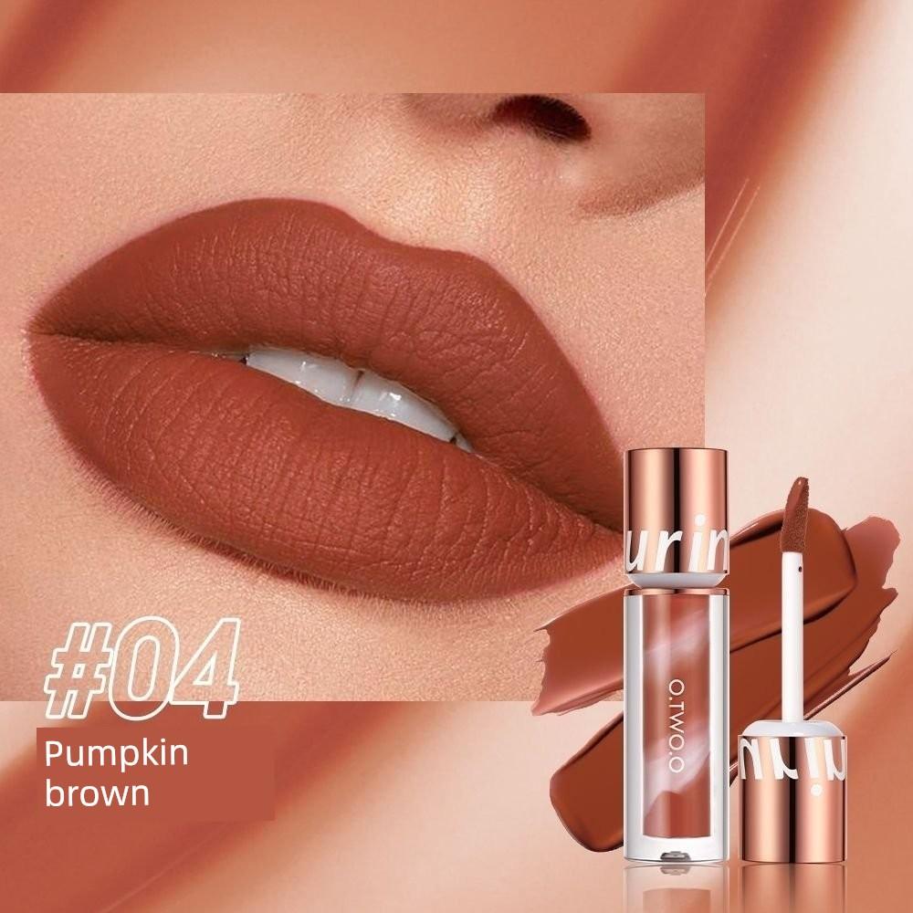 O. Two. O New Arrival Matte Lip Gloss White Plain Matte Surface Does Not Fade No Stain on Cup Smooth Qin Lip Light Lock Color