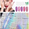 6/12/24/26pcs Laser Nail Sticker Set Hollow Painting Template Nail Art Stencil  Manicure Tool