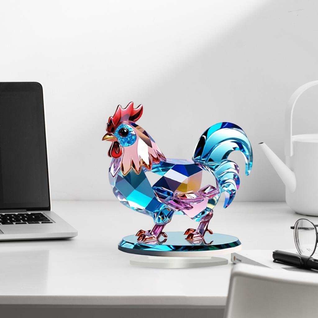 Yousheng 2D Плоский Животный Орнамент Настольный Акриловый Декор Сова Петух Орел Настольный Знак с Основанием для Домашнего Офиса Торцевой Стол Декор Каминной Доски