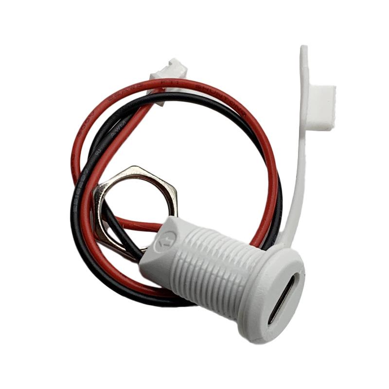 Водонепроницаемая USB-C розетка (гнездо) с кабелем для быстрой зарядки 3-5А