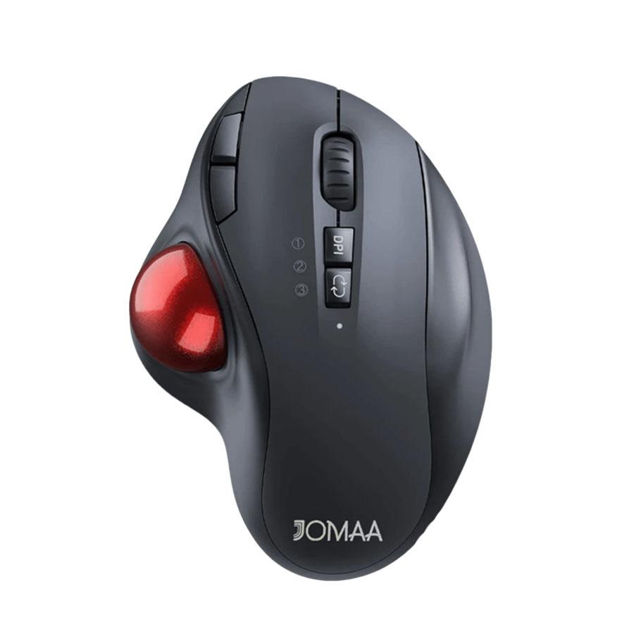 Ergonomic Trackball Mouse, JOMAA,Wireless Bluetooth 5.0 & 2.4G, Rechargeable USB-C, 3 DPI Levels, Black