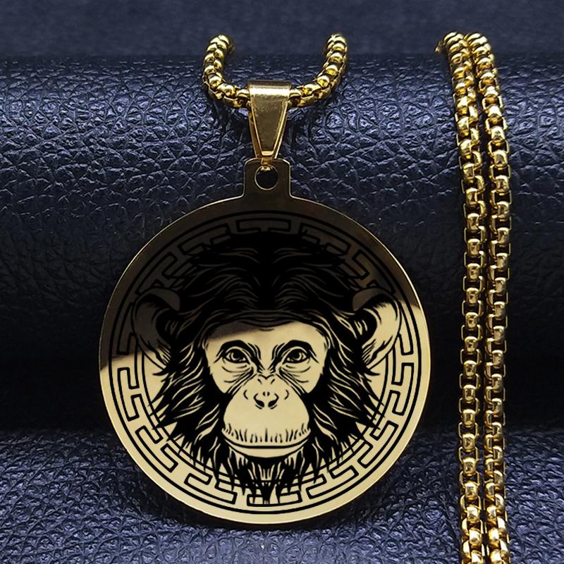 Ожерелья с головой тотема волка, тигра, льва, головы медведя, животное из нержавеющей стали, мужские ожерелья с подвеской для женщин
