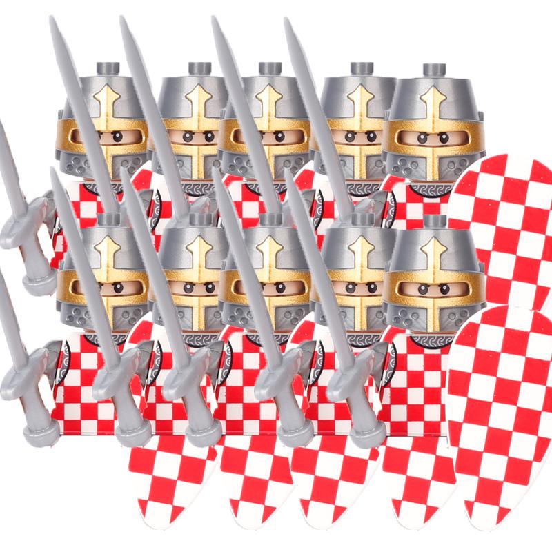 Военные Строительные Блоки Средневековые Фигурки Солдат Подарки Игрушки Оружие Щит Священная Римская Империя Сент-Лазарь Рыцарь Иерусалима Легион MOC