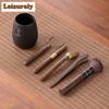 Zen Black Pottery Blessing Arrive Tea Six Gentlemen Handmade Tea Tool Canister Tea Tools Set Teaware Utensils Drinkware Craft