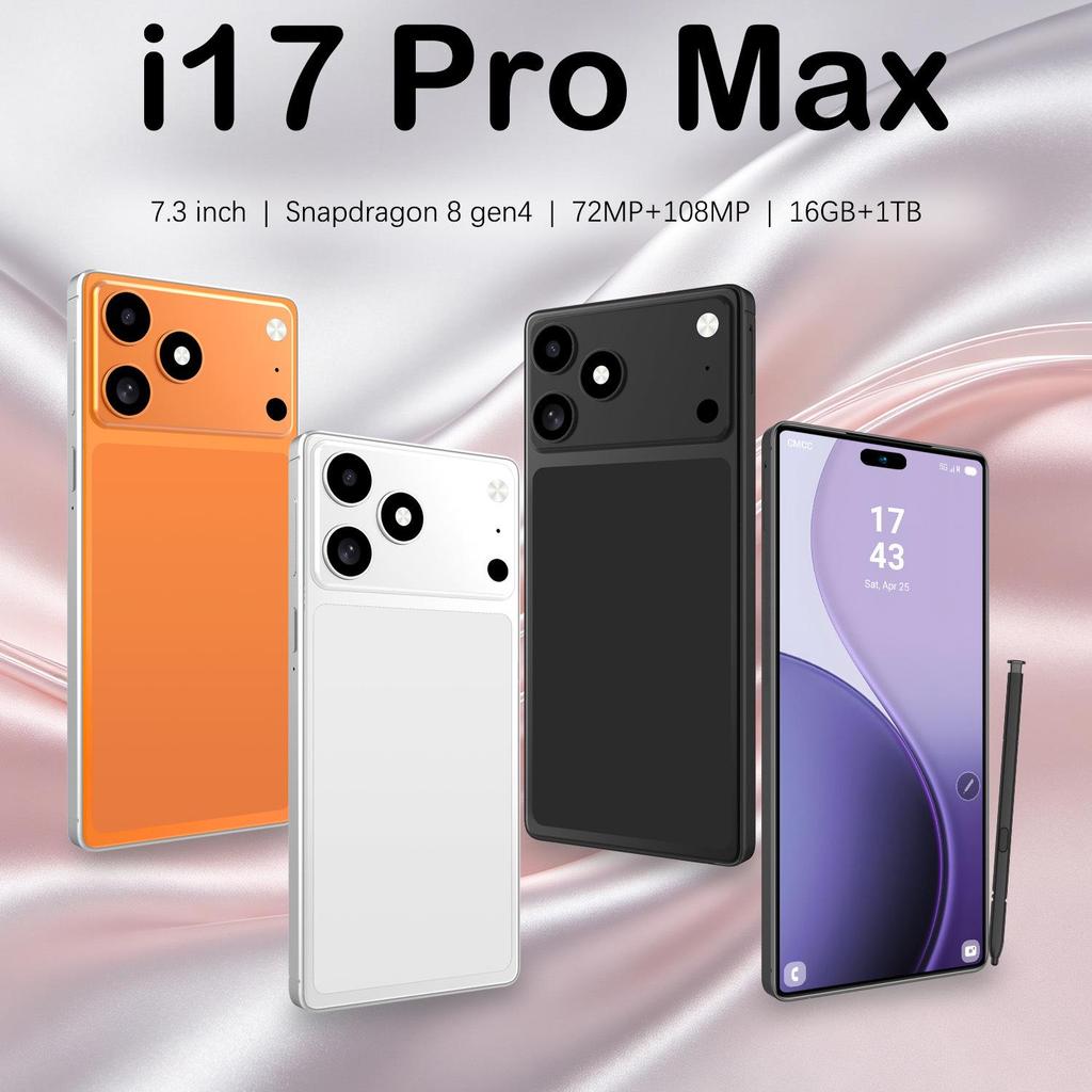 Смартфон i17 Pro Max: Встроенный стилус, 4G, Восьмиядерный, 7,3-дюймовый дисплей, 3+16 ГБ