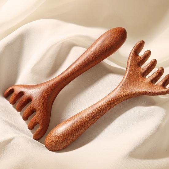 Сандаловая расческа для массажа головы Гуаша Инструмент для чесания спины Ручная расческа с широкими зубьями