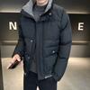 Хлопковое пальто мужская куртка в корейском стиле зимнее модное зеленое хлопковое пальто утолщенное воротник-стойка повседневное теплое хлопковое пальто для мужчин