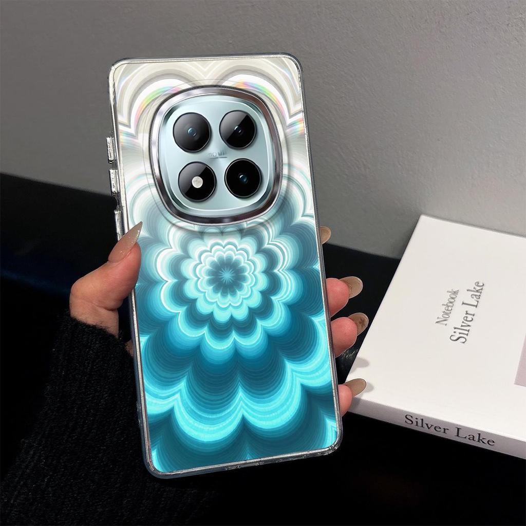 Чехол для Xiaomi Redmi Note 15 Pro+,Pro 5G,Pro 4G,POCO M8 Pro 5G, Радужный Градиентный Цветочный Прозрачный Чехол, Ударопрочная Защита Объектива Камеры