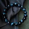 Blue Tiger Eye Bead Bracelet | Unisex Hawk's Eye Stone | Round Beaded Bracelet | Single Circle Style