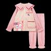 Kids Flannel Pajamas Set Boys Girls Warm Long Sleeve Top And Pants Sleepwear Winter Home Nightwear