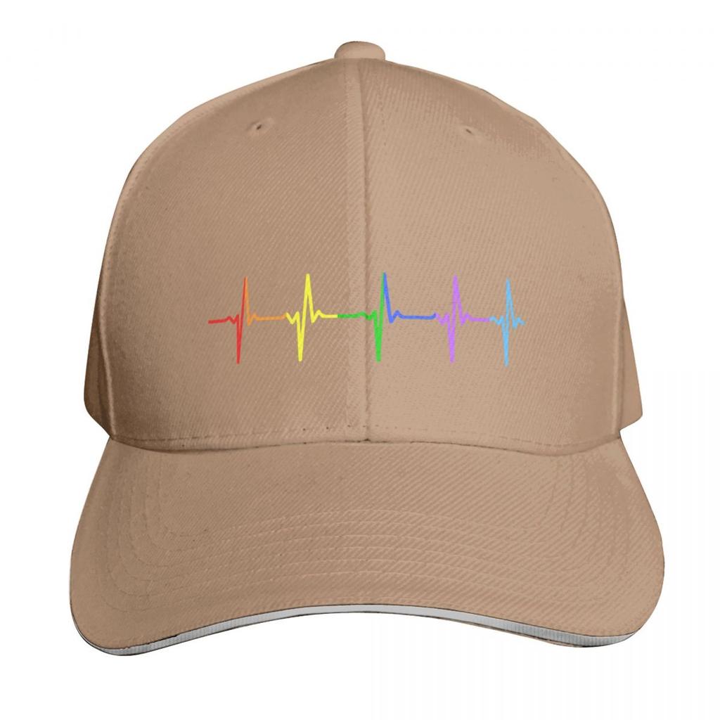Rainbow Pulse Hearbeat LGBT Baseball Cap Trucker Hat New Hat Luxury Brand sailor cap for Unisex Unisex Womens