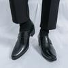 Fashion British Fashion Men's Black Pointed Slip On Patented Leather Height Increasing Shoes Moccasins Wedding Prom Homecoming Footwear