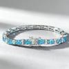 Xian Can Jewelry Браслет из серебра S925 с бриллиантами высокой чистоты и роскошным аквамарином