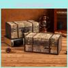 Wooden Retro Jewelry Storage Box With Lid For Cosmetics Organization Accessories